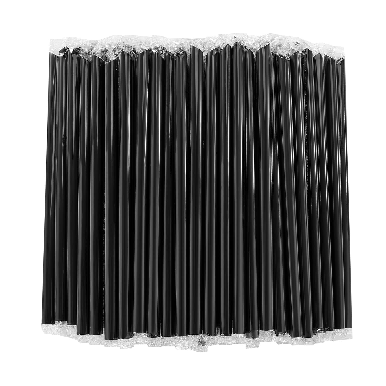 Photo 1 of RENYIH 400 Pcs Black Boba Straws Jumbo Smoothie Straws,Individually Wrapped Disposable Plastic Large Wide-mouthed Milkshake Drinking Straws(0.43" Wide X 9.45" Long)