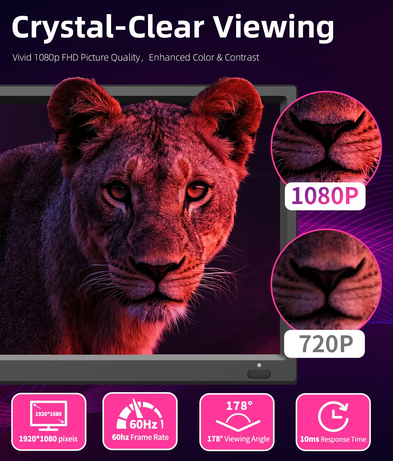 Feihe 15.6 Inch Small Smart TV HD 1080P LED, Flat Screen Smart Television with ATSC Tuner/HDMI/USB/AV for Kitchen, RV, Camper, Home & Bedroom or On-The-Go Entertainment