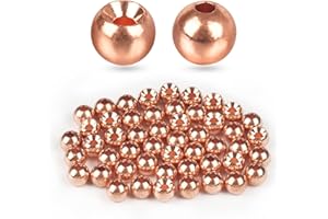 TG-DZURI Tungsten Beads for Fly Tying, 50pcs Tungsten Cyclops Beads 5 Colors 13 Sizes Fly Tying Materials Beads Hook Size 1#-24#