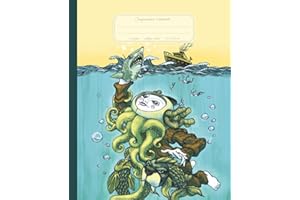 Composition Notebook: Poseidon: Whimsical Illustration | Intricate Hand-drawn Style | Journal for School, College, Office, Wo