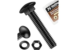 nailnest (8Sets) 3/8-16 x 2 Carriage Bolts Screws, 304 Stainless Steel Round Head Square Neck 3/8 Carriage Bolts and Nuts Kit