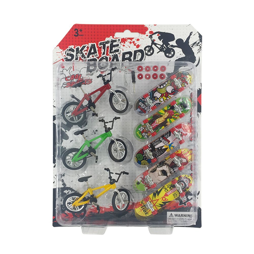 Drasawee Funny Party Favors Educational Finger Toy Mini Finger Sports Skateboards/Bikes/Swing Board with Endoluminal Metallic Stents