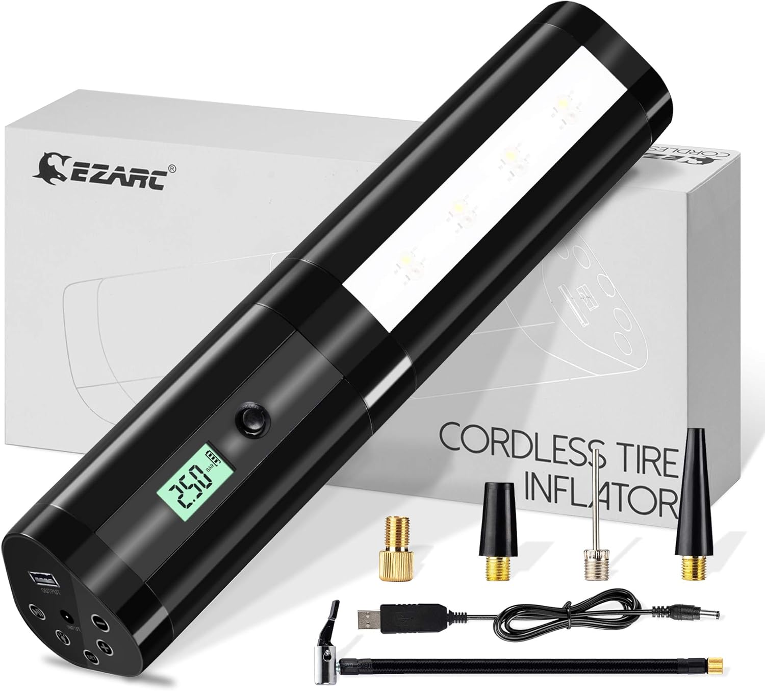 EZARC Portable Tire Inflator Hand Held Air Compressor