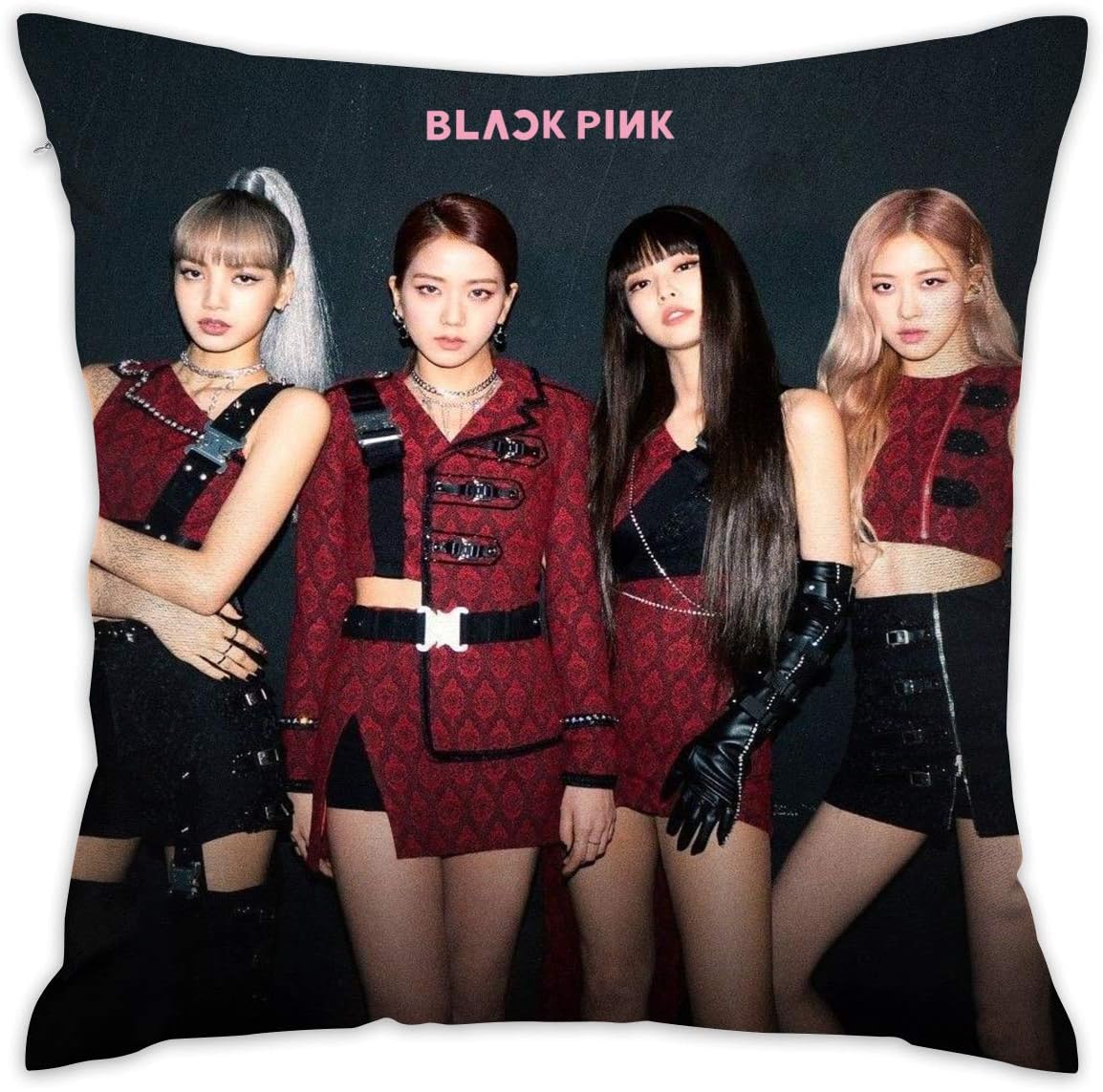 VIXXLH Double Side Printed Throw Pillow Cushion Cover with Kill This Love Blackpink DIY Hold Pillow Smooth Warist Pillow for Home Bed Decorative 16 X 16 Inch