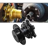 gunhunt 1 PC Car Quick-release Steering Wheel, 6-hole Steering Wheel Quick-release Wheel Hub Adapter, Anti-theft Heightening Plate Snap Off Boss Kit, Universal for Race Motorsport Accessories (Black)