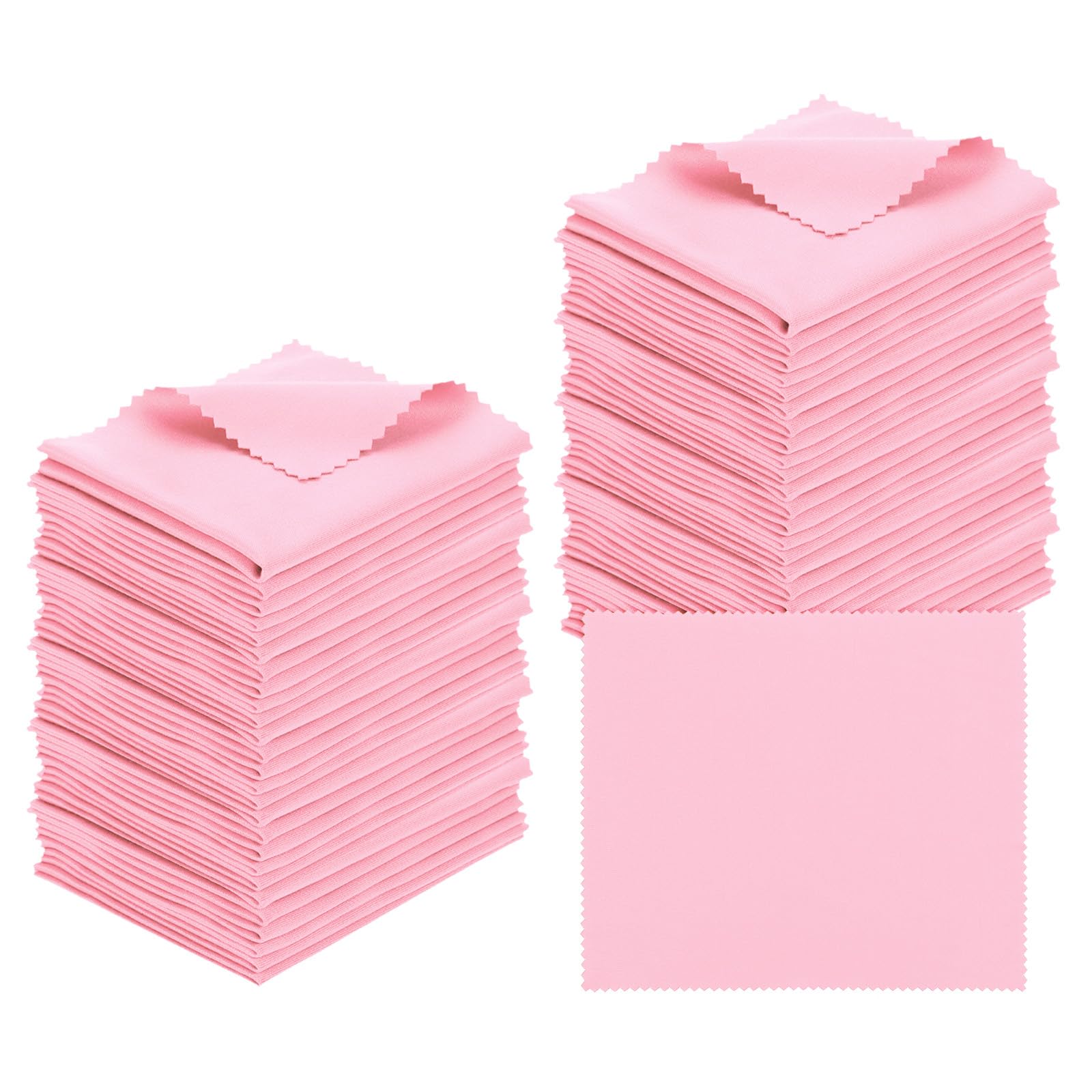 PATIKIL Eyeglass Microfiber Cleaning Cloth 7"x6", 50 Pack Glasses Cleaning Cloth Soft Wipe Screen Cloth for Camera Lens Eyeglasses Screens in Individual Vinyl Pouch, Pink