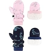 FUOITA Toddler Snow Gloves Toddler Waterproof Mittens Kids Ski Gloves Fleece Lined Kids Mittens Winter for Boys Girls