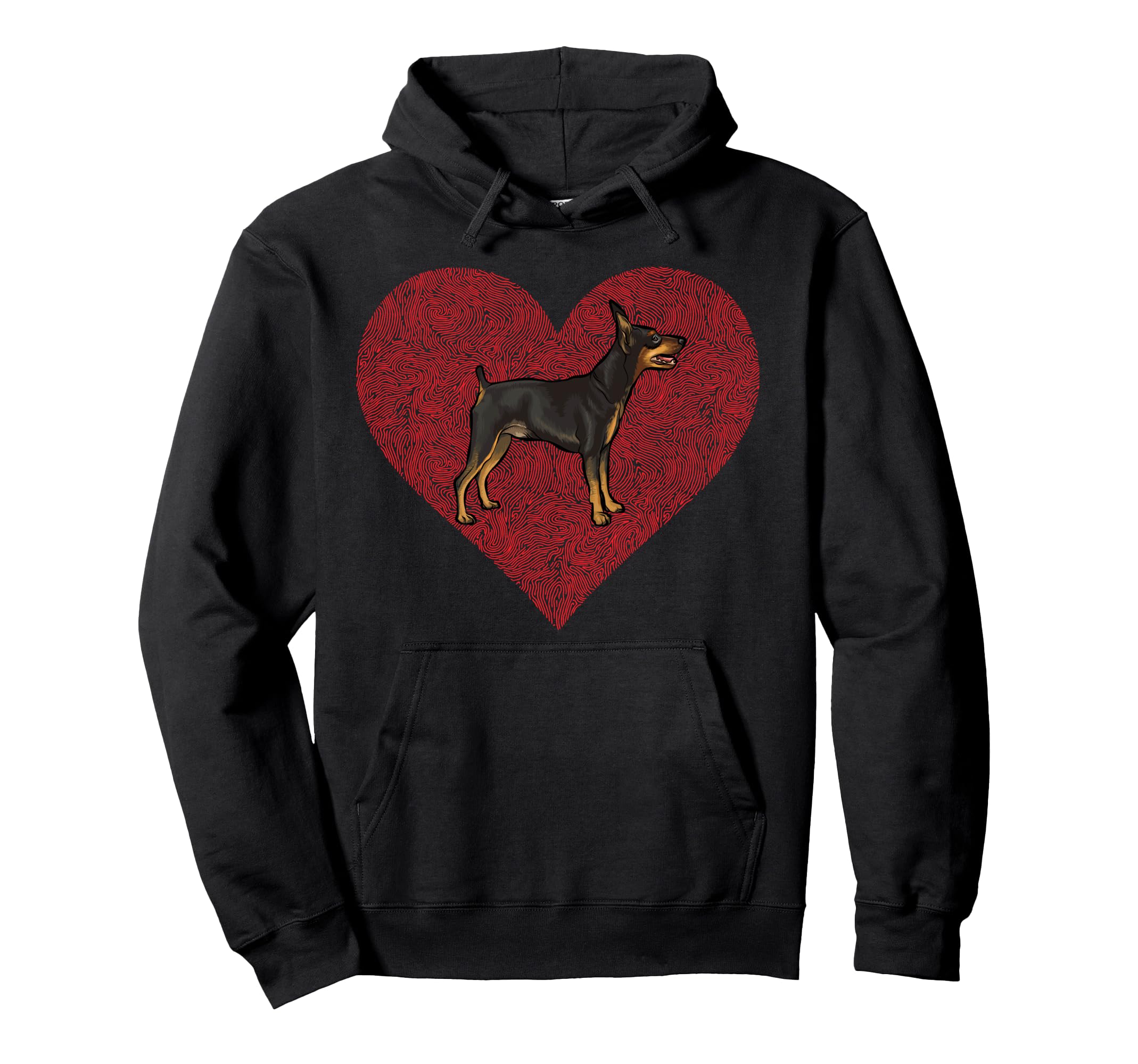 Miniature Pinscher Valentines Day Dog Love Fingerprint Pullover Hoodie