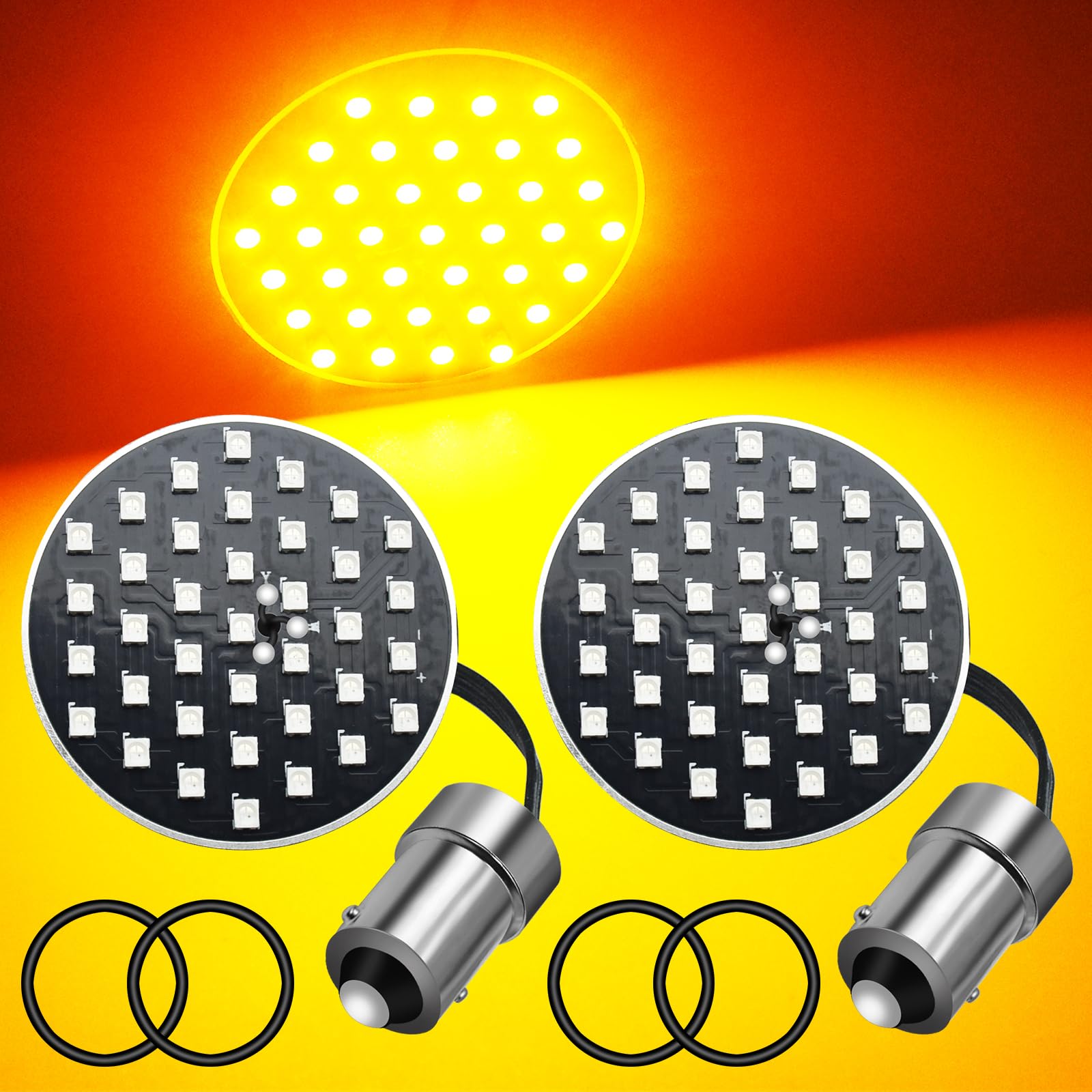 Photo 1 of HAISECA 1156 Rear Turn Signals Light Bulbs Amber,2'' Bullet Brake Light for Motorcylce.`