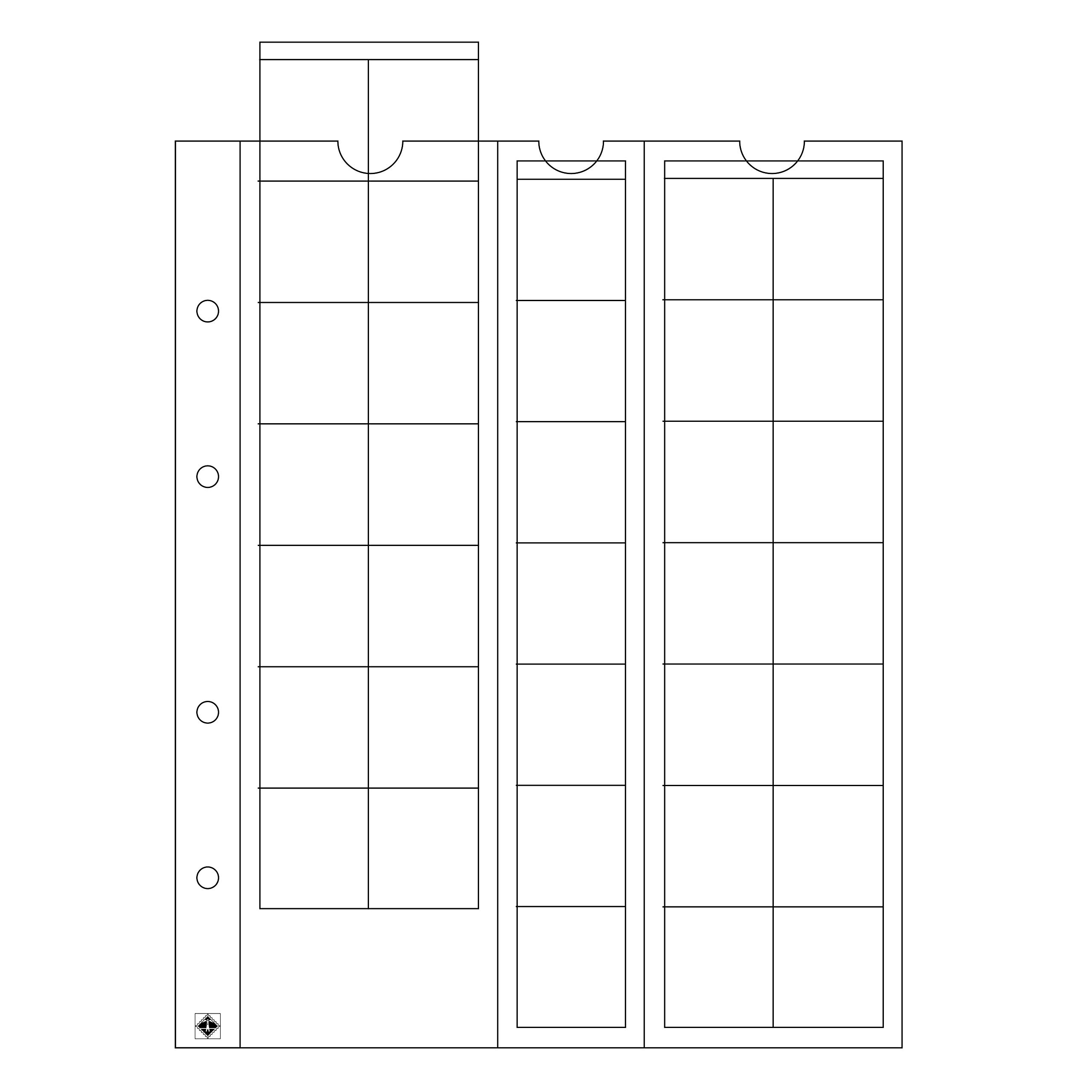 Leuchtturm 306013 Coin Sleeves Optima 27, 35 crystal-clear compartments for coins up to 27 mm in diameter - pack of 5