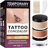 Tattoo Cover Up Makeup Waterproof, 2 Colors Tattoo Concealer, Invisible Tattoo Cover Up, Suitable for Tattoos Scars and Spots, for All Skin Types,2.8Oz
