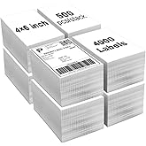(4000 Pcs/8 Stacks) Labelebal 8 Stacks 4" x 6" Fanfold Direct Thermal Labels (101mm x 152mm) Shipping Address Mailing Postage Labels Compatible for Zebra 2844 & Rollo Printer Adhesives