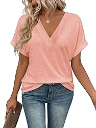EyMuse T Shirts Short Sleeve V Neck Tees Womens