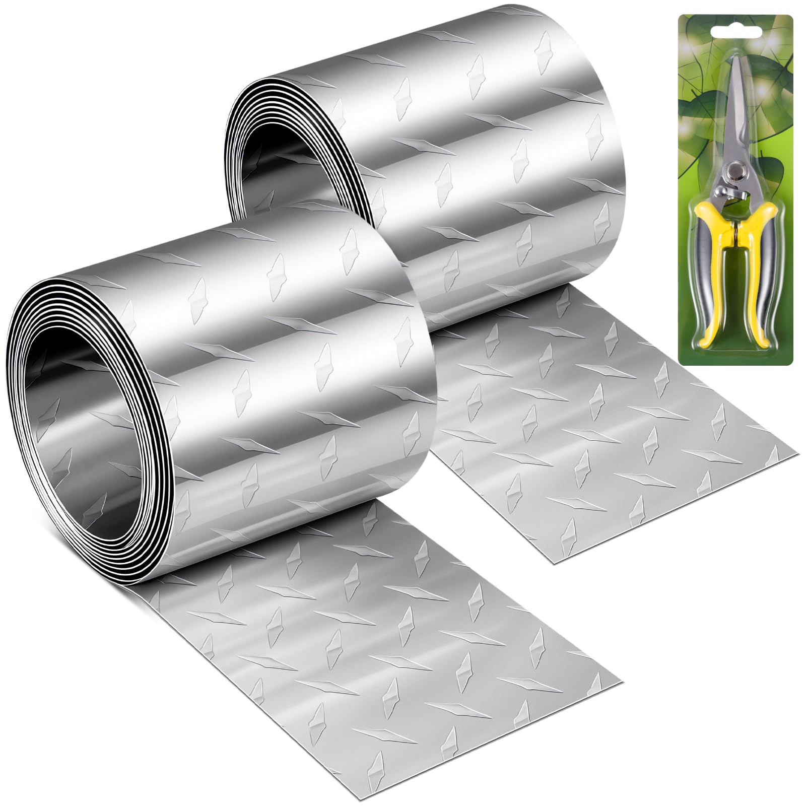 Photo 1 of Gisafai 2 Pcs Diamond Plate Aluminum Sheet, 0.04"(1mm) Thick - Embossed Decorative Metal Panel Heavy Duty Tread for Truck, Trailer, Wall & Signage(6" X 120",Silver)