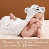 momcozy Bamboo Baby Bath Towels Set 5 Packs Hooded Towel Washcloths Glove view 7