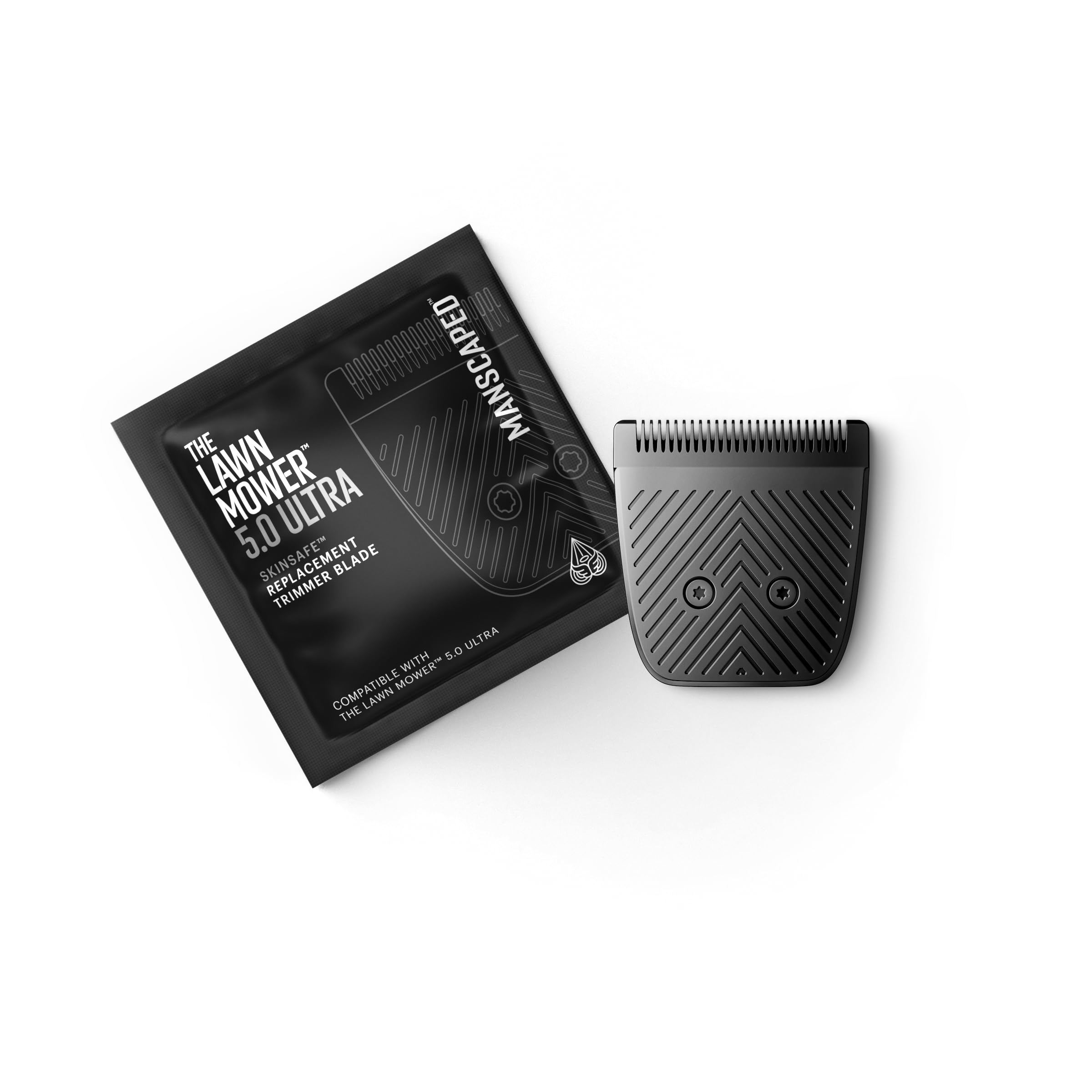 MANSCAPED® The Lawn Mower® 5.0 Ultra SkinSafe® Replacement Trimmer Blade - Groin Hair Trimmer Ceramic Blade Head Refill with Metal Guard, Snap-In Cartridge, 1 Pack