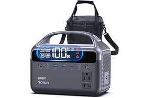 DARAN Portable Power Station 300W (600W Surge), 192Wh (60,000mAh) Solar Generator, LiFeP04 Battery with AC & DC Outlets, Power Bank Station for Outdoor Camping, RVs, Traveling, Home & Emergency