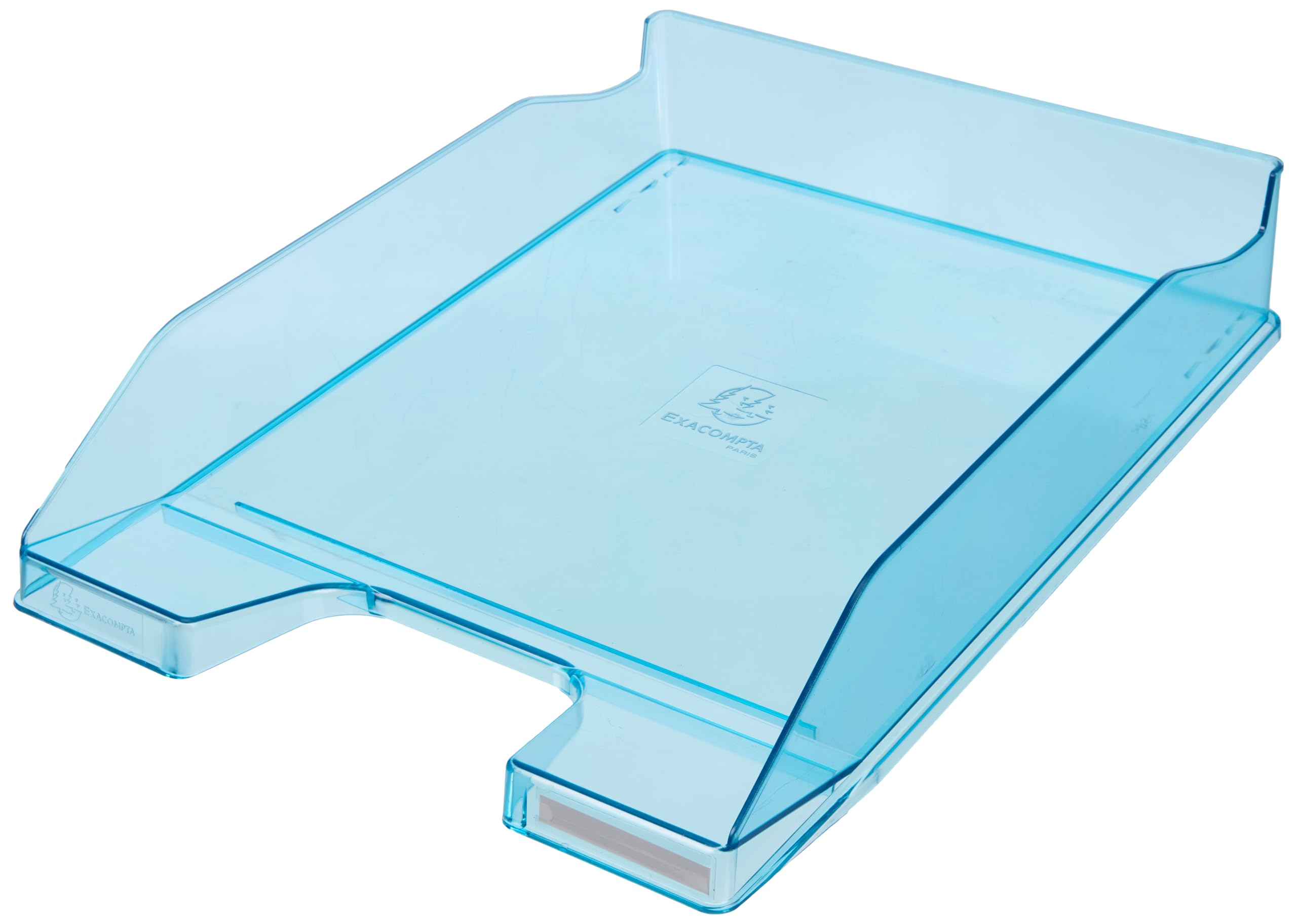 Exacompta - Ref 113236D - Linicolor Letter Tray Combo Midi - 347 x 255 x 65mm in Size, Holds Up To 500 Sheets, Suitable for A4 Documents -Turquoise Transparent Glossy