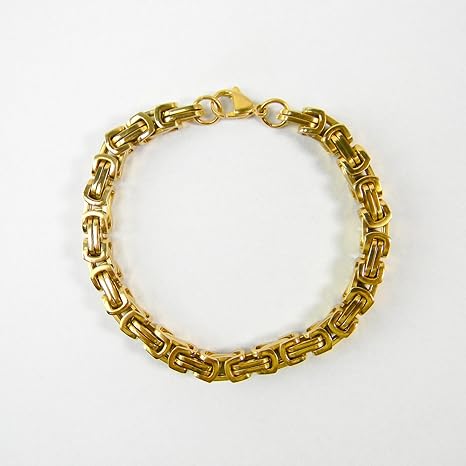 Kaiser-Handel Luxus Königskette Gold Farbe Armband Panzerkette Edelstahl Kette Punk Rock Tribal Hip Hop Funk Rocker Biker Col