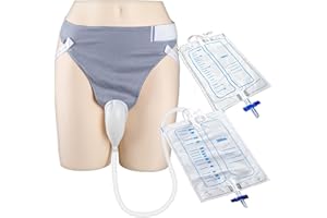 YOOGUSTO Wearable Urinal Collector with Reusable Silicone Urine Catheter Bag (2000ml & 1000ml), Portable External Catheter Urine Bag for Men Grey