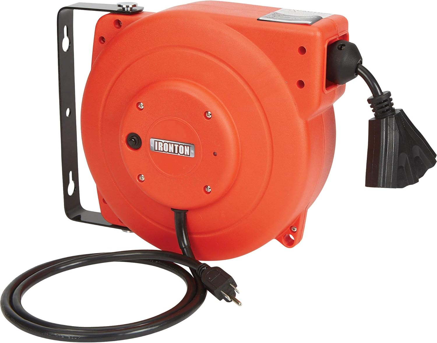 Ironton Retractable Cord Reel 40Ft., 12/3, Triple Tap by Ironton