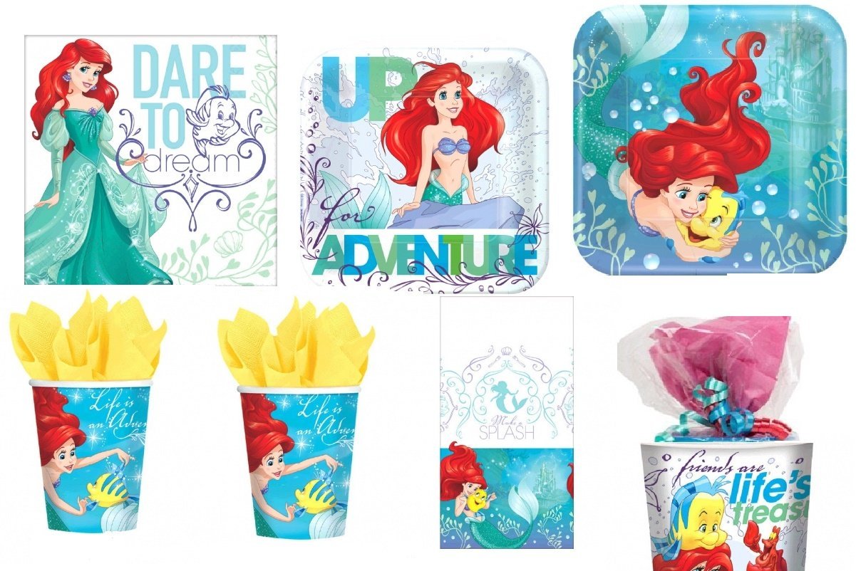 Disney Little Mermaid Party Supplies Standard Kit For 16free Gift - Main Image