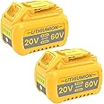 JUNWOOD 2Pack 9.0Ah Replacement for Dewalt 20V 60V Flexvolt Battery Compatible with Dewalt 20/60 Volt Max Battery DCB609 DCB606 DCB612 DCB200 DCB201 DCB203 DCB204 DCB206 DCB207 DCB209 Cordless Tools