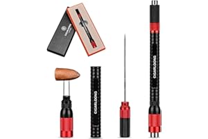 HANCIGAR Cigar Punch 4 in 1 Cigar Needle Portable Cigar Drill Gift Box Packaging (Red + Black)