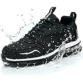 LANSNBO Waterproof Steel Toe Shoes for Women Non Slip Puncture Proof Safety Work Sneakers Comfortable Lightweight Fashion Footwear for Industrial Construction and Food Service