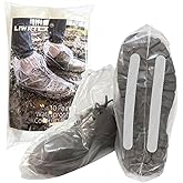 10 Pairs Waterproof Shoe Covers Disposable, 20 Anti-Slip Strips Included for Maximum Traction, Non-Slip Overshoes for Rain & Snow, Heavy Duty Plastic Boot Protectors for Men Women by LIWRTCX (Adult)