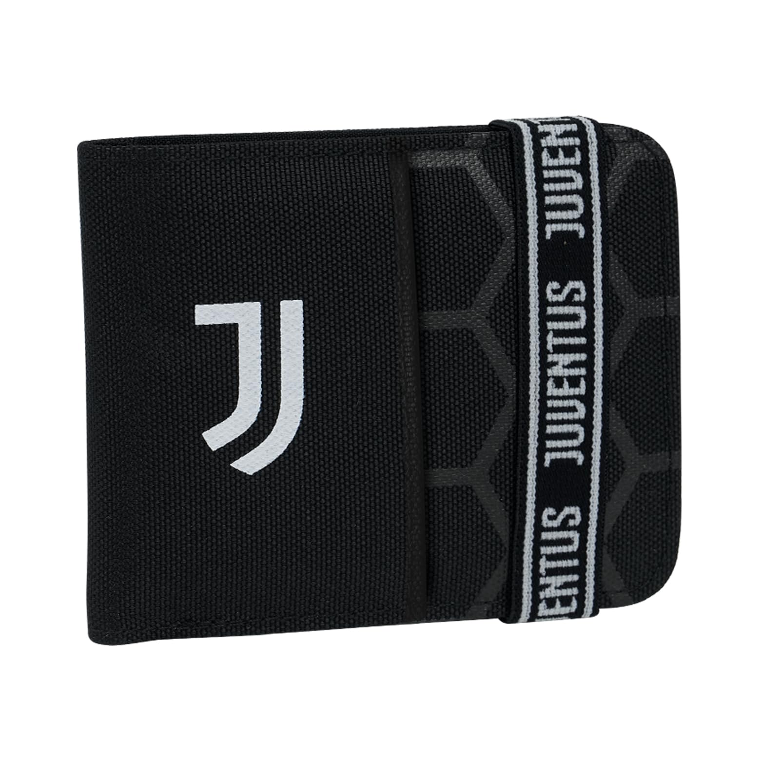 F.C. Juventus Football Men's Wallet, Black White – Opening with Elastic – Coin Purse with Magnetic Closure – Multi Internal Compartments – Children's Wallet – Football Teams Serie A – Juventino Fan