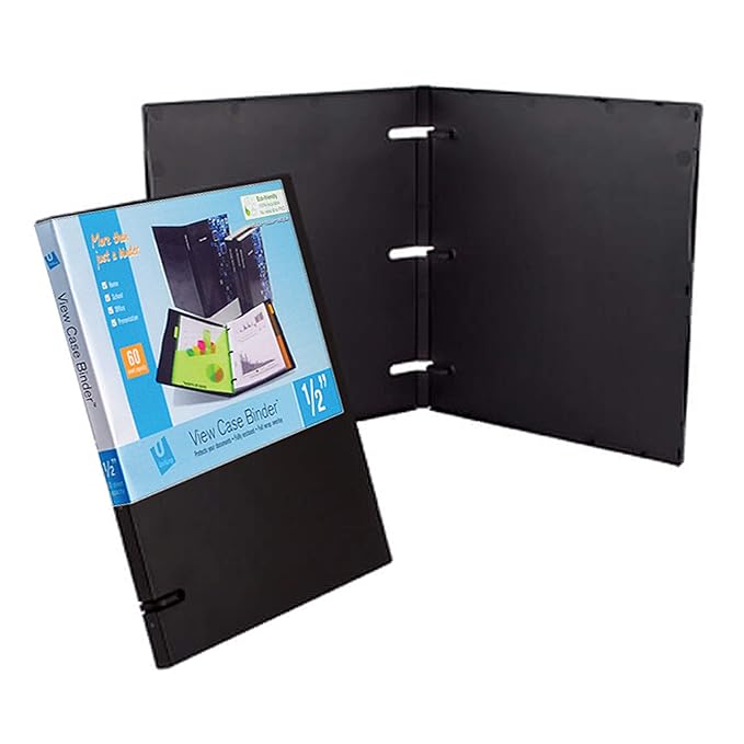 UniKeep 3 Ring Binder Black Case View Binder 0.50