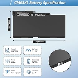 COWOOGMZ CM03 CM03XL Battery Replacement for HP