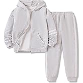 Voxikodex Boys Clothes 2 Piece Sweatsuit Set Zip Up Hoodie Sweatshirt and Pants Kids Boys Fall Winter Outfits Size 6-13 Years