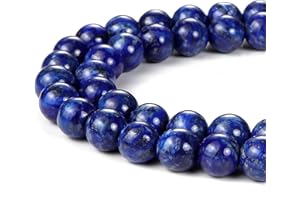 HAAMIIQII 60pcs 6mm Lapis Lazuli Beads Round Loose Gemstone Beads for Jewelry Making DIY Bracelet Necklace