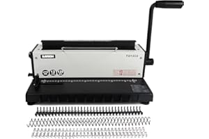 Rayson TD1202 Binding Machine, 3:1 Pitch Wire Binder, Punching 12 Sheets/Binding 120 Sheets with Sturdy Metal Construction