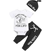 Aoswep Newborn Infant Baby Clothes Long Sleeve Romper + Pants + Hat 3PCS Outfits Set