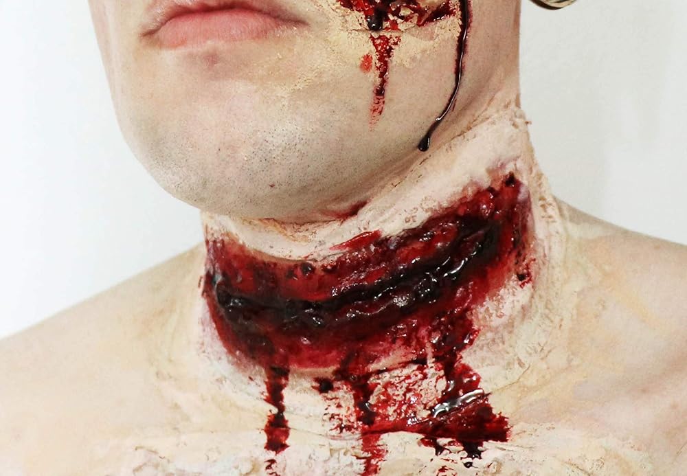 Slit Throat Makeup Scary Halloween Costume Makeup Fake