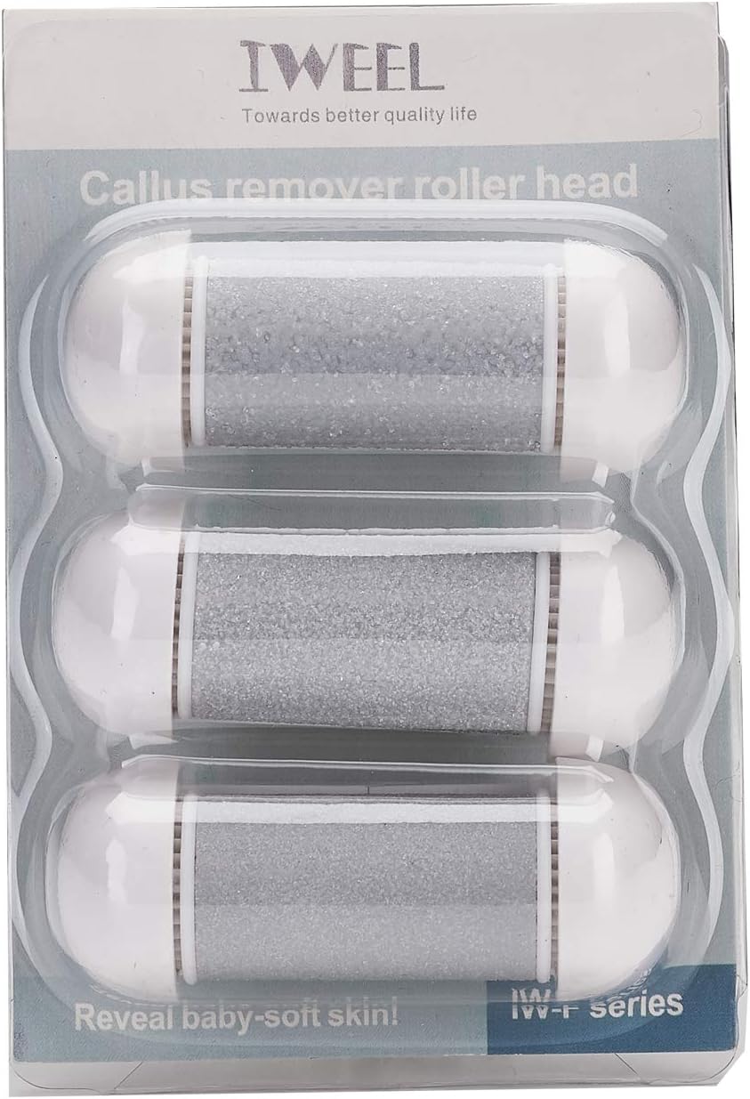 3 Different Replacement Roller Head for Model IW-9043 IW-9046 Electric Callus Remover, Foot File Pedicure Tools for Feet Callus Shaver Pedicure kit for Cracked Heels and Dead Skin