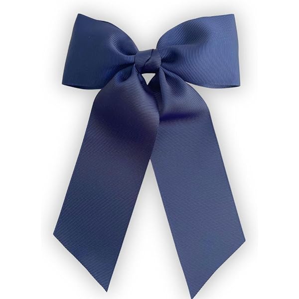 2 L. Erickson USA Petite Bow Barrette; Navy and Starlette Gold Holly Velvet Star Hair Bow | Navy | Luna Charles main image 3