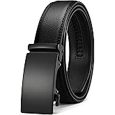 CHAOREN Mens Belt - Mens Ratchet Belt Leather 1 3/8" for Dress Pant - Micro Adjustable Belt Fit Everywhere