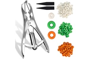 WADOY Goat Banding Kit, Stainless Steel Expander Tool with 200pcs 3-Size Rubber Bands & Expander Plier and Bands Kit for Humane Livestock Handling (Goats/Sheep/Calves/hog)