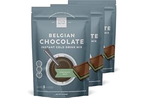 Cocoa Metro Classic Belgian Chocolate Milk Cold or Hot Drink Mix (3 Pack), European Hot Drinking Chocolate Flavor, Organic Hot Chocolate Mix - Non-GMO, No Carrageenan, Gluten Free (3 Pack, Mint Chocolate)