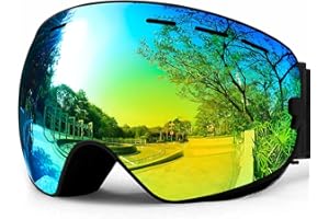 SPOSUNE Ski Goggles Over Glasses - Snow Goggle for Men Women Youth Snowboard Skiing - UV400 Anti-Fog Snowmobile Goggles