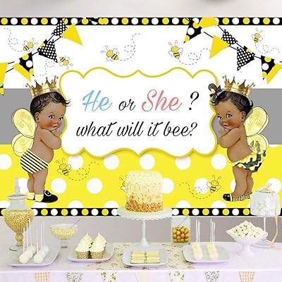 Buy Sensfun Honey Bee Gender Reveal Backdrop He Or She What Will It Bee Photography Background 7x5ft African American Bumblebee Baby Shower Party Banner Decorations Backdrops Online In Canada B0tk47sx