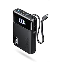 INIU 20000mAh Power Bank, Small Fast Charging 45W Portable Charger, USB C in&out Battery Pack with Built in Cable, Travel Pow