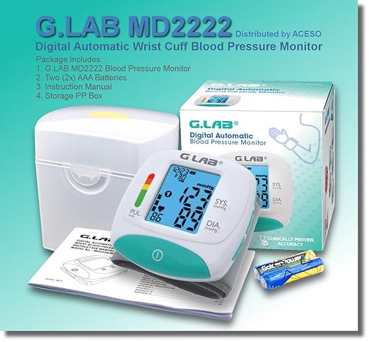 Amazon.com : G.LAB G.lab Digital Automatic md2222 Wrist Cuff Blood Pressure Monitor, 2.3 Ounce : Beauty