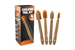 NADOBA Silicone Caulk Tool Kit – 4 PCs Flexible Silicone Caulking Tools Finishing Set with Caulk Smoother – Assorted Sizes for Corners, Gaps & Seams – Non-Scratch Finish, Easy to Clean | Pro & Beginner Use