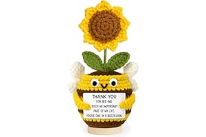 Lucagift Christmas Thank You Gifts for Women, Teacher, boss, Coworker, Friend, Manager, Mentor, Nurse - Teacher Appreciation Gifts - Thank You Appreciation Crochet - Sunflower Bee Doll Crochet