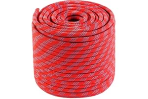 Hopeseily Arborist Rigging Rope Bull Rope, 1/2 Inch Outdoor 48 Strands Polyester Static Climbing Rope for Rappelling Tree Work Swing Rescue Safety Escape Hiking Camping Mountaineering Caving Emergency